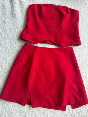 Red Women’s A-Line Mini Skirt - Stylish Summer Staple